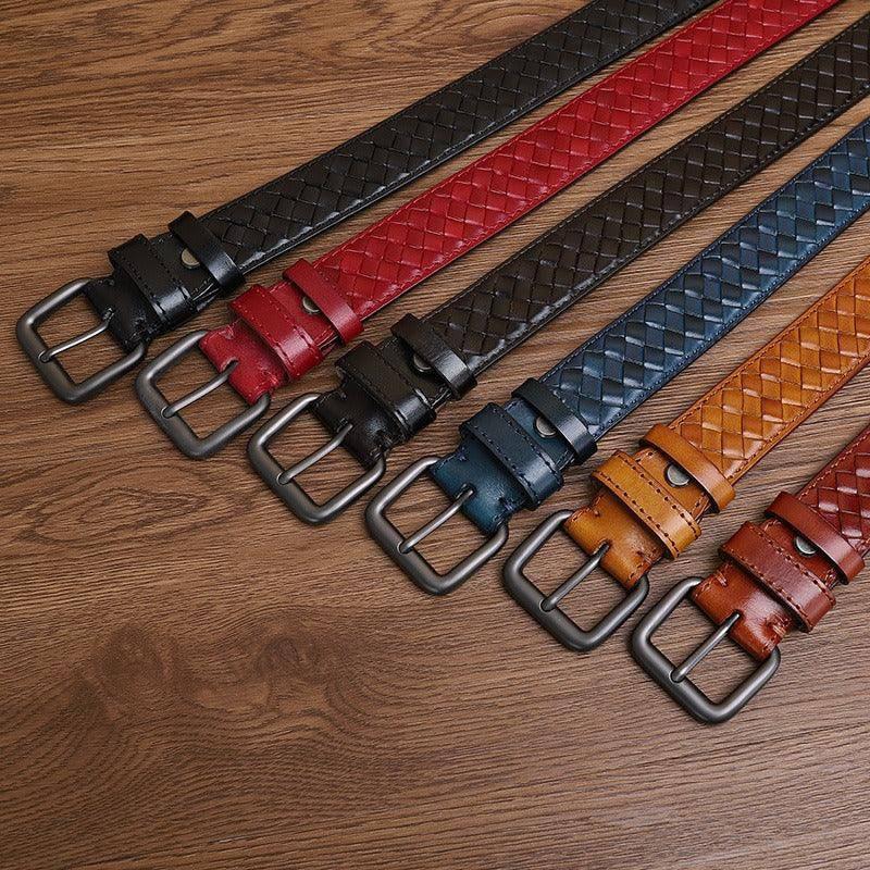 Casual Braided Leather Belt, Anatol Model For Men – photo 7