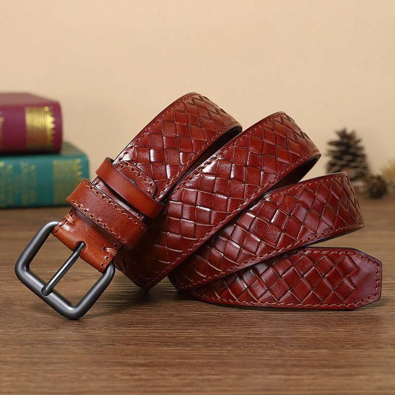 Casual Braided Leather Belt, Anatol Model For Men – photo 11